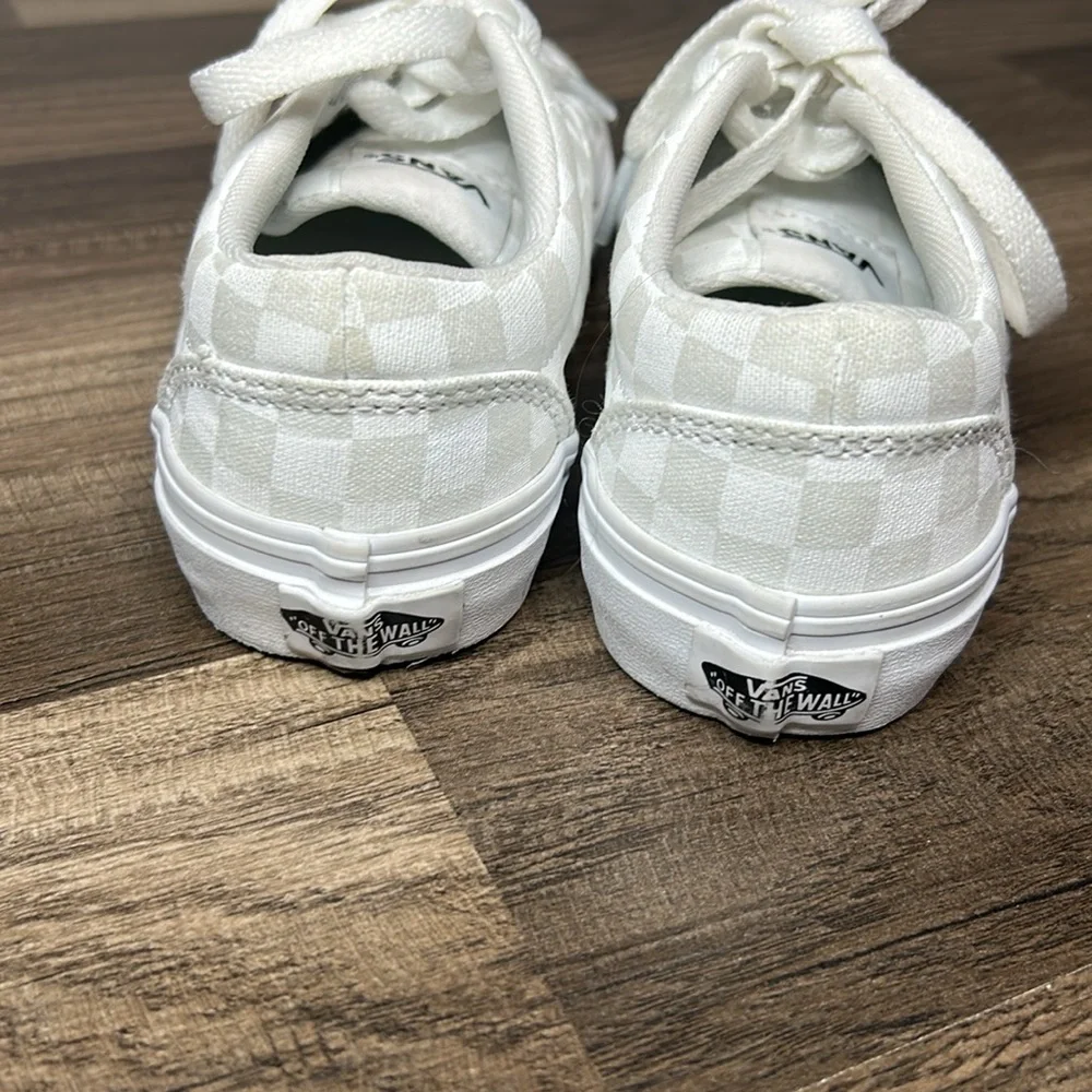 Vans Kids White Checkered Sneakers